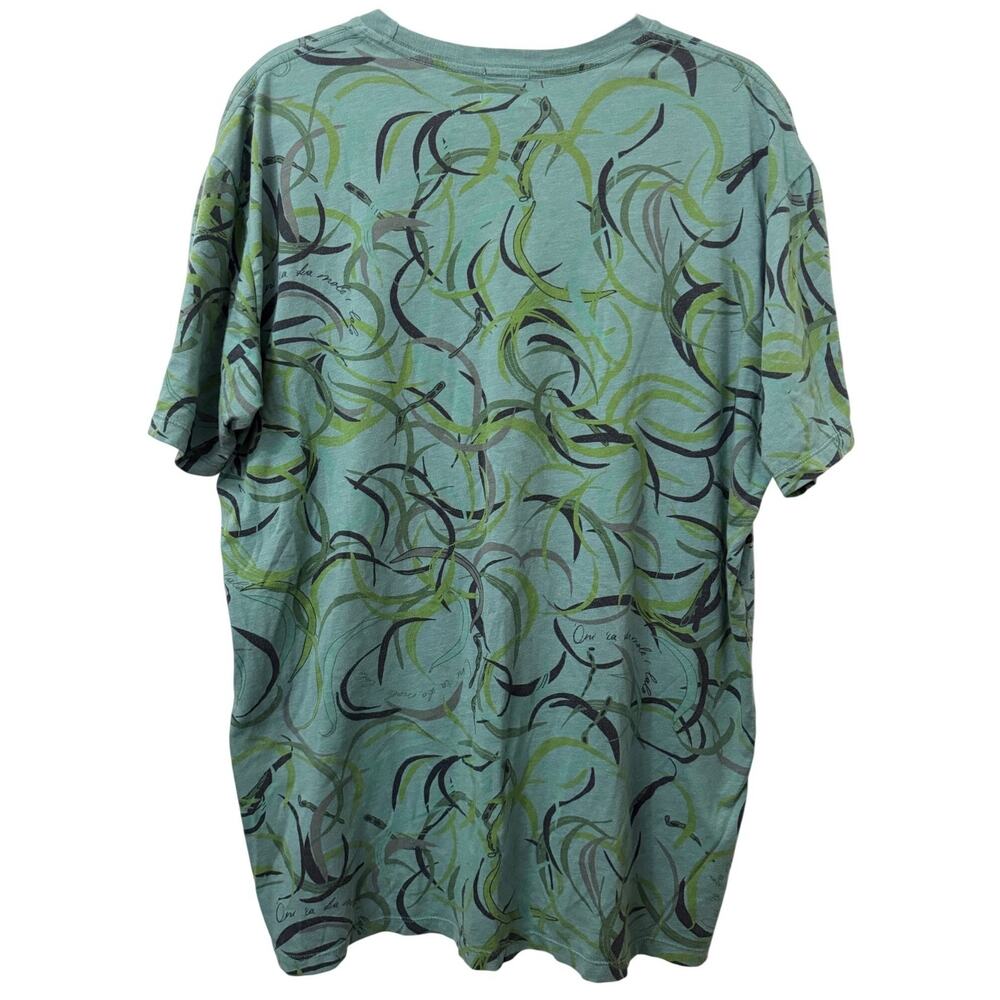 Kialoapiko 2X Organic Cotton Plus Size Green Short Sleeve Women Aloha EUC - Picture 5 of 8